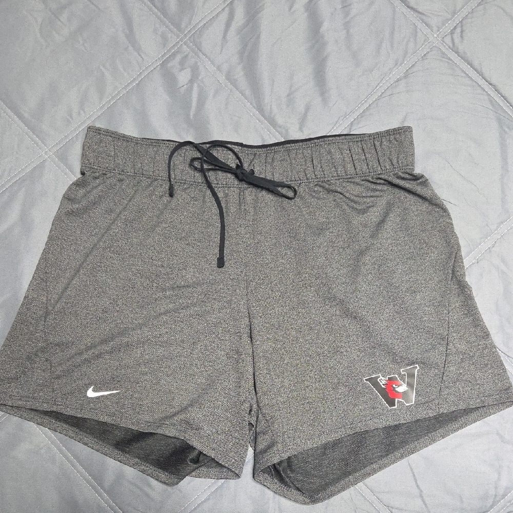 Nike Black Dri-FIT Shorts, Wesleyan University logo